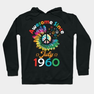 Funny Birthday Quote, Awesome Since July  1960, Retro Birthday Hoodie